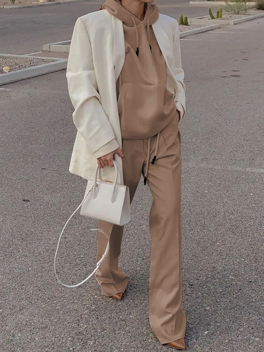 Fashion Hooded Casual Loose Two-piece Suit