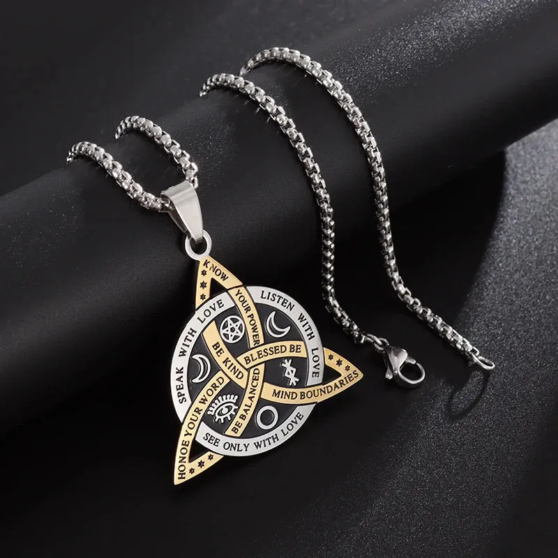 Fashionable men's Nordic rune Celtic knot necklace