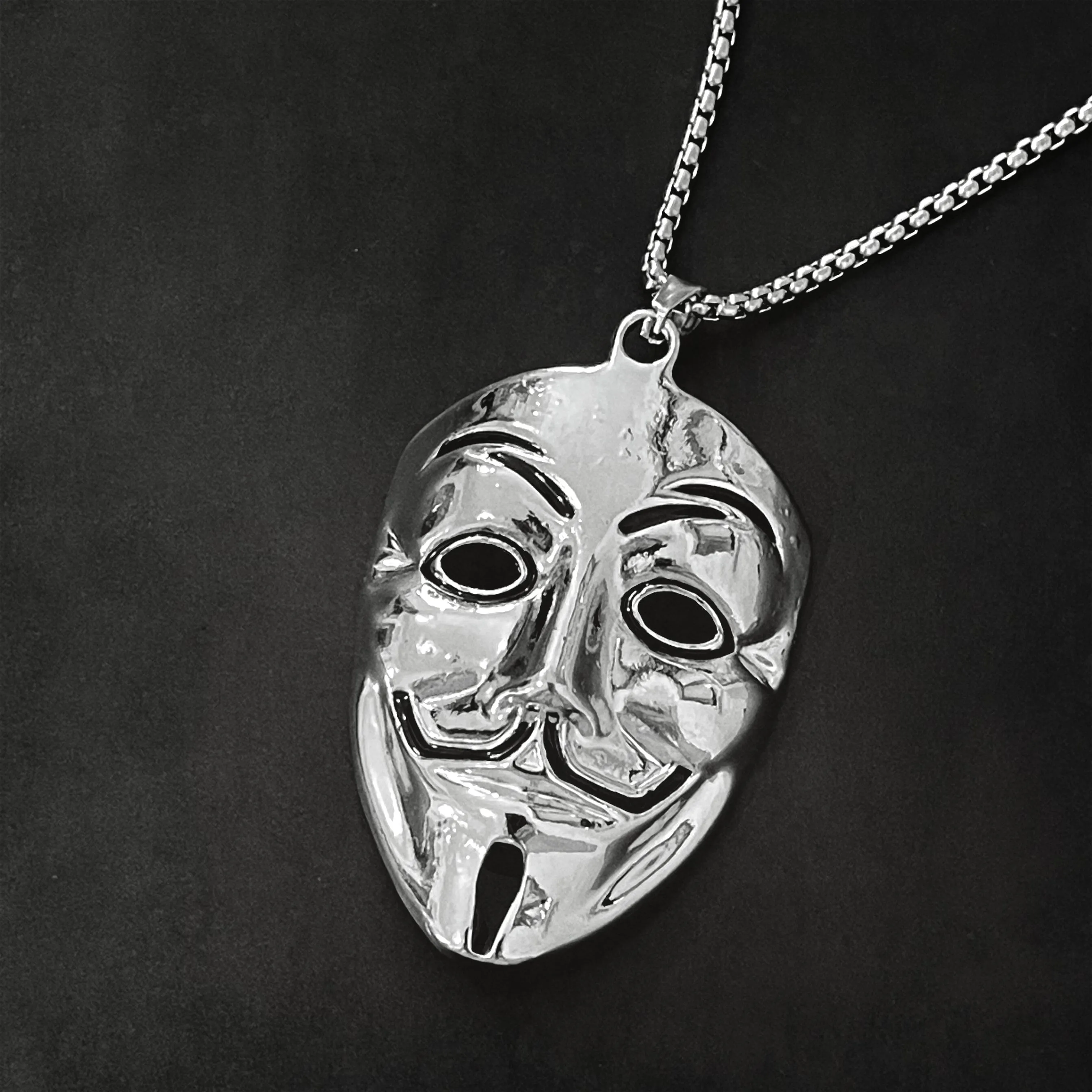 Fashionable titanium steel mask necklace