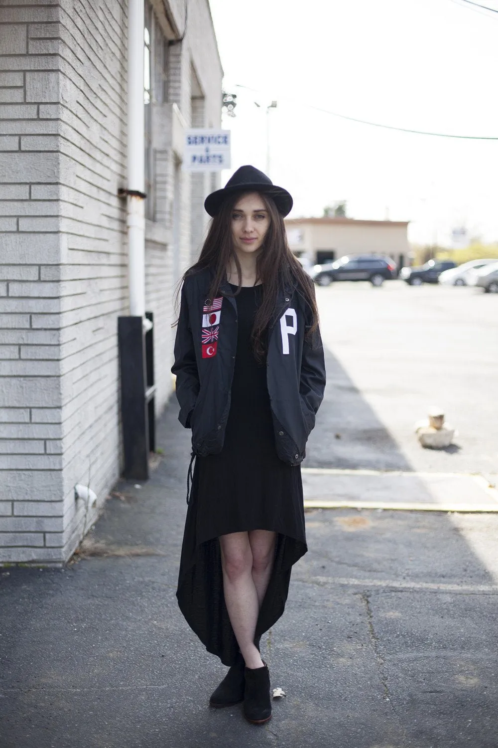 Four Flag Worldwide Hooded Windbreaker Coach Jacket in Black