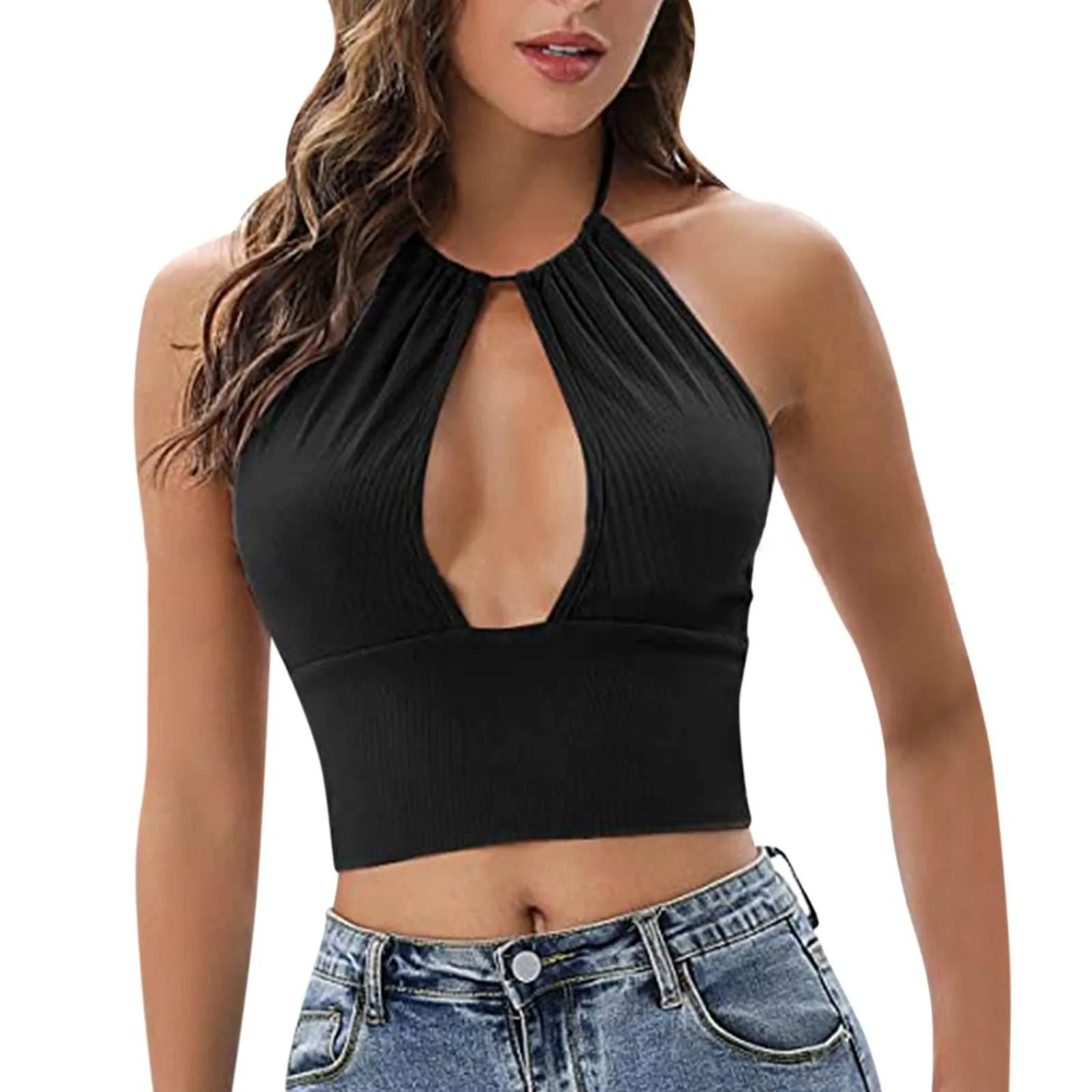 Halter Vest Women Summer  Hollow Tops