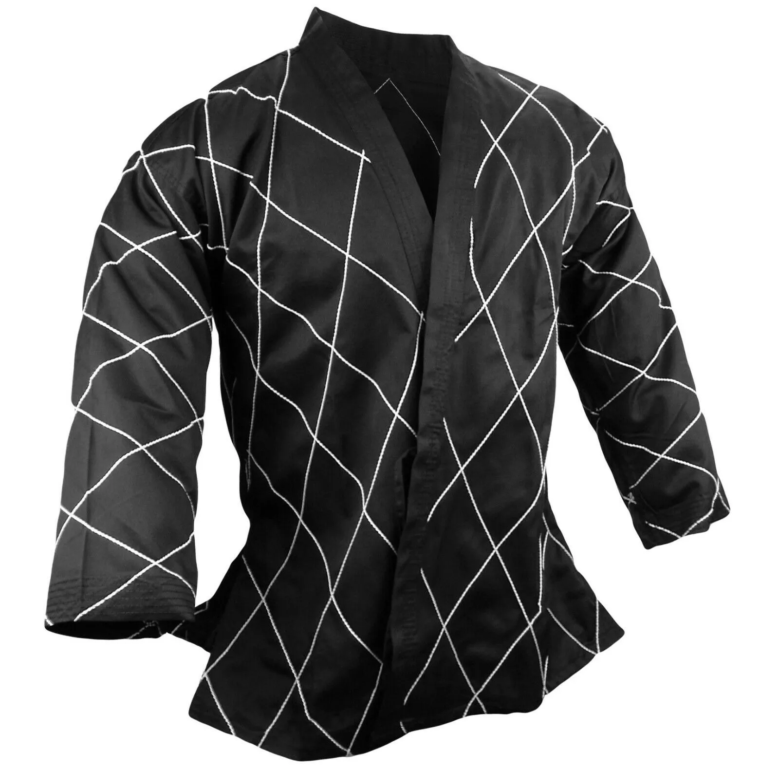 Hapkido Uniform, 8 oz., Black w/ White Stitches