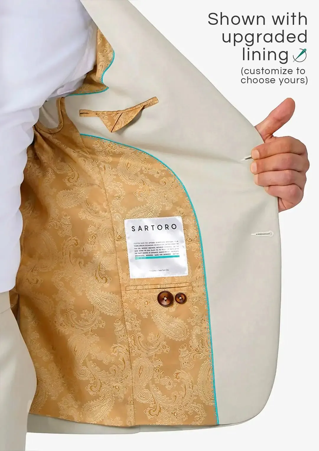 Hudson Ivory Cotton Suit