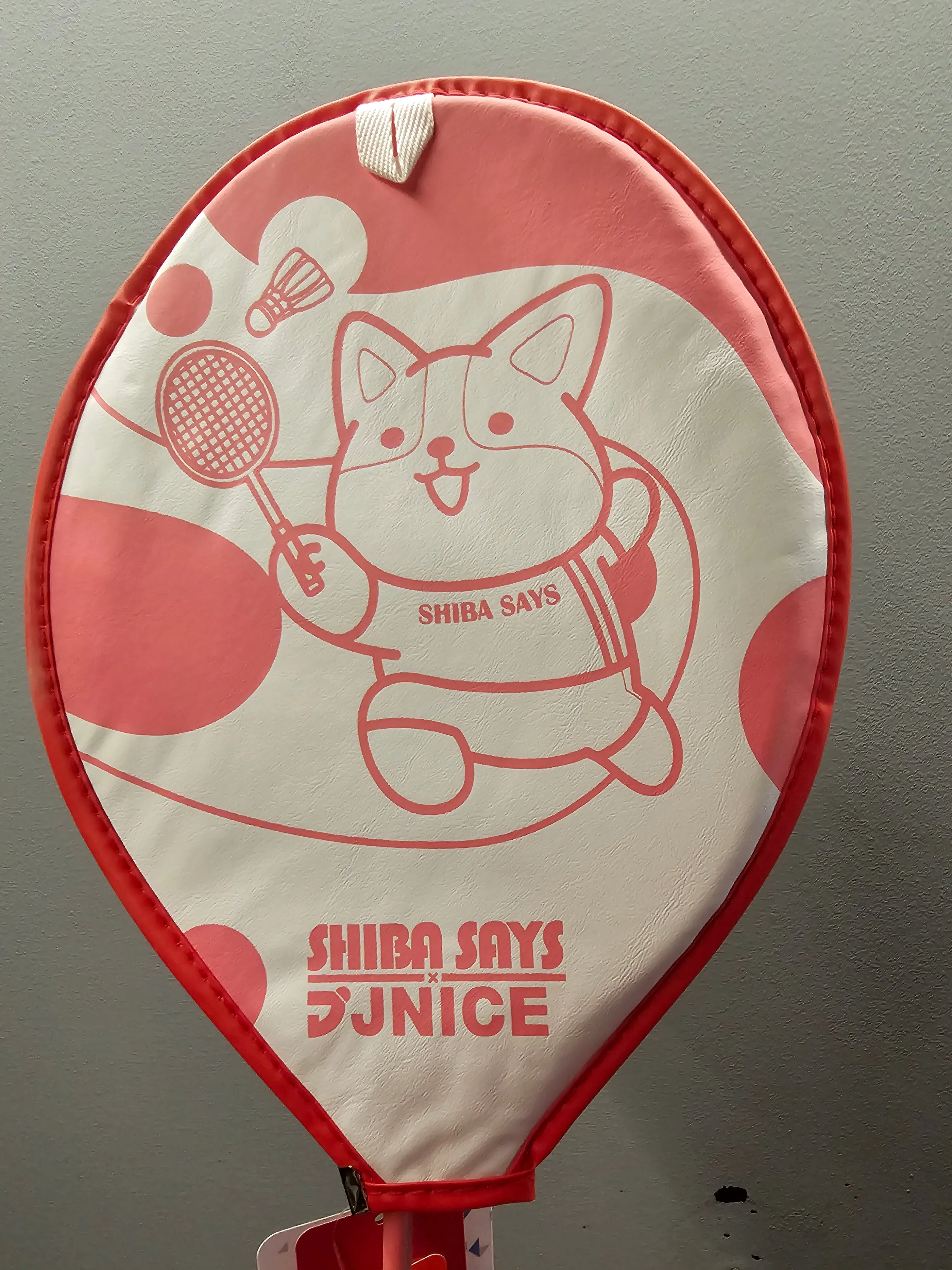 JNICE Shiba Kawaii Pink Badminton Racket with Enhanced Performance Features