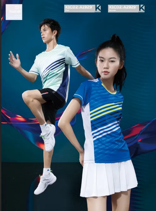 Kawasaki Mens badminton T Shirt K1C02-A1929-1 White/Green