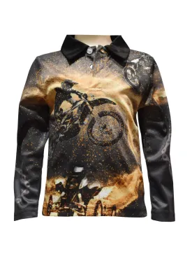 Kids Long Sleeve Camping Shirts - Dirt Bikes