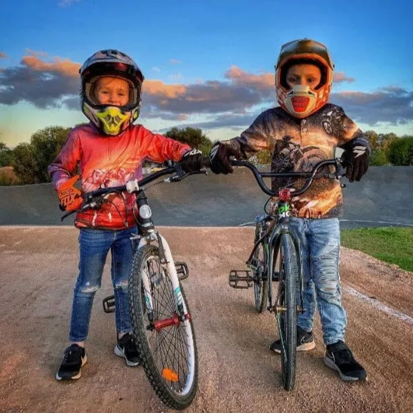 Kids Long Sleeve Camping Shirts - Dirt Bikes