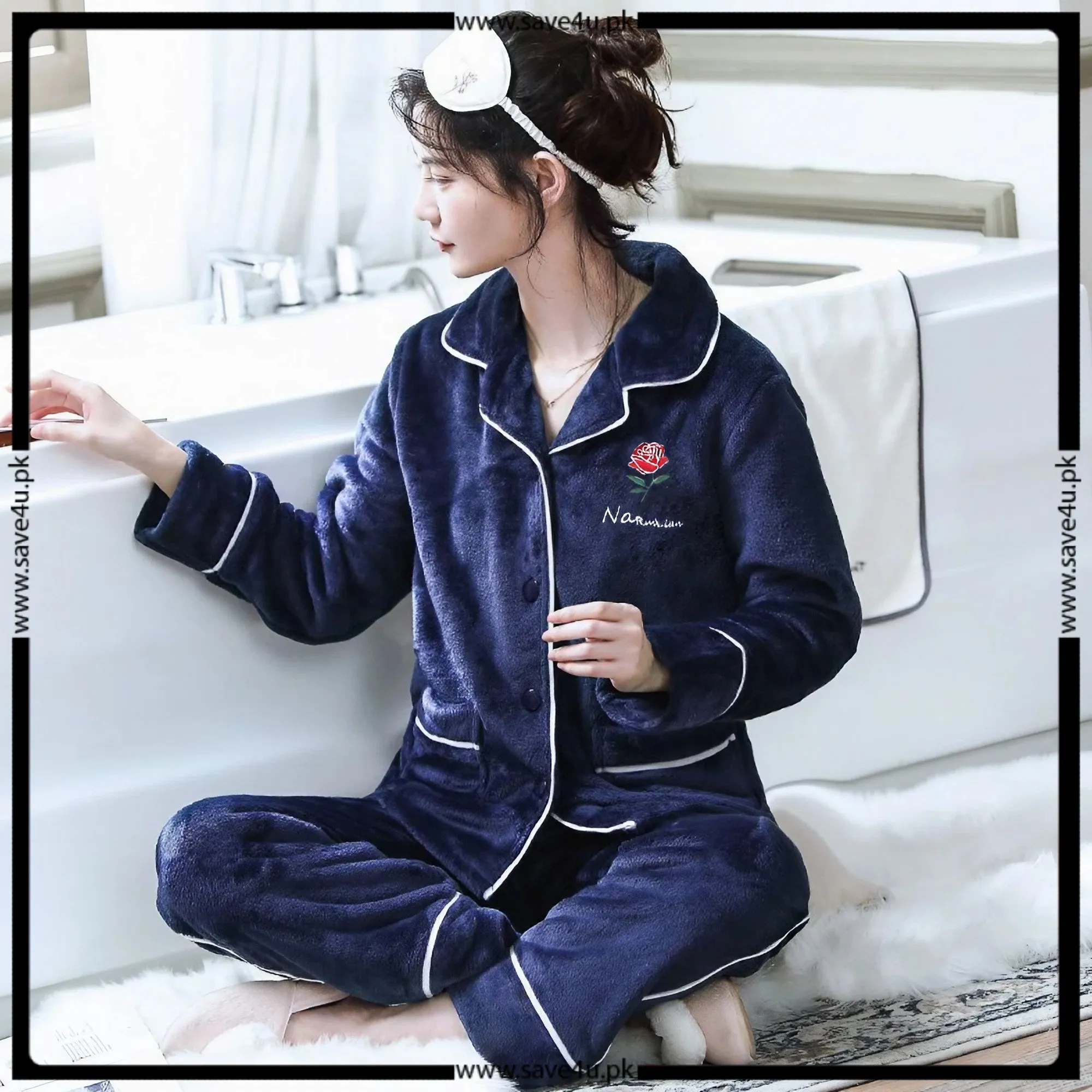 Ladies Fleece Warm Winter Pajama Set