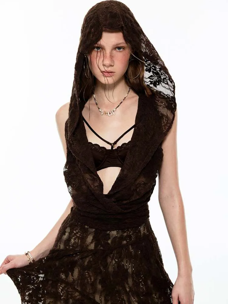 Lazy Lace Sheer Hooded Tops【s0000009148】