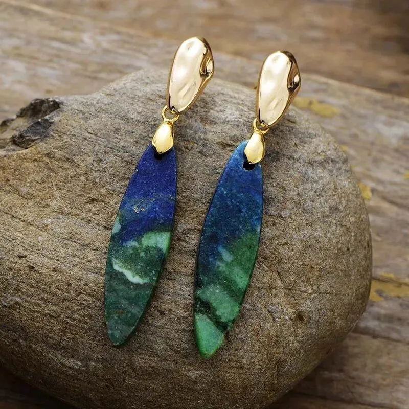 Long Stones Stud Earnings Collection
