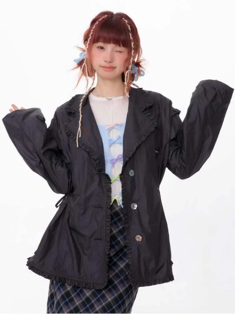 Loose Waist Drawstring Windbreaker【s0000007146】