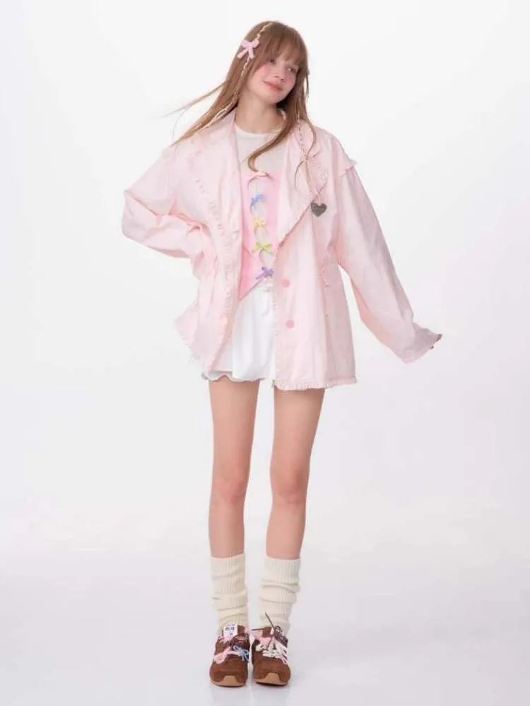 Loose Waist Drawstring Windbreaker【s0000007146】