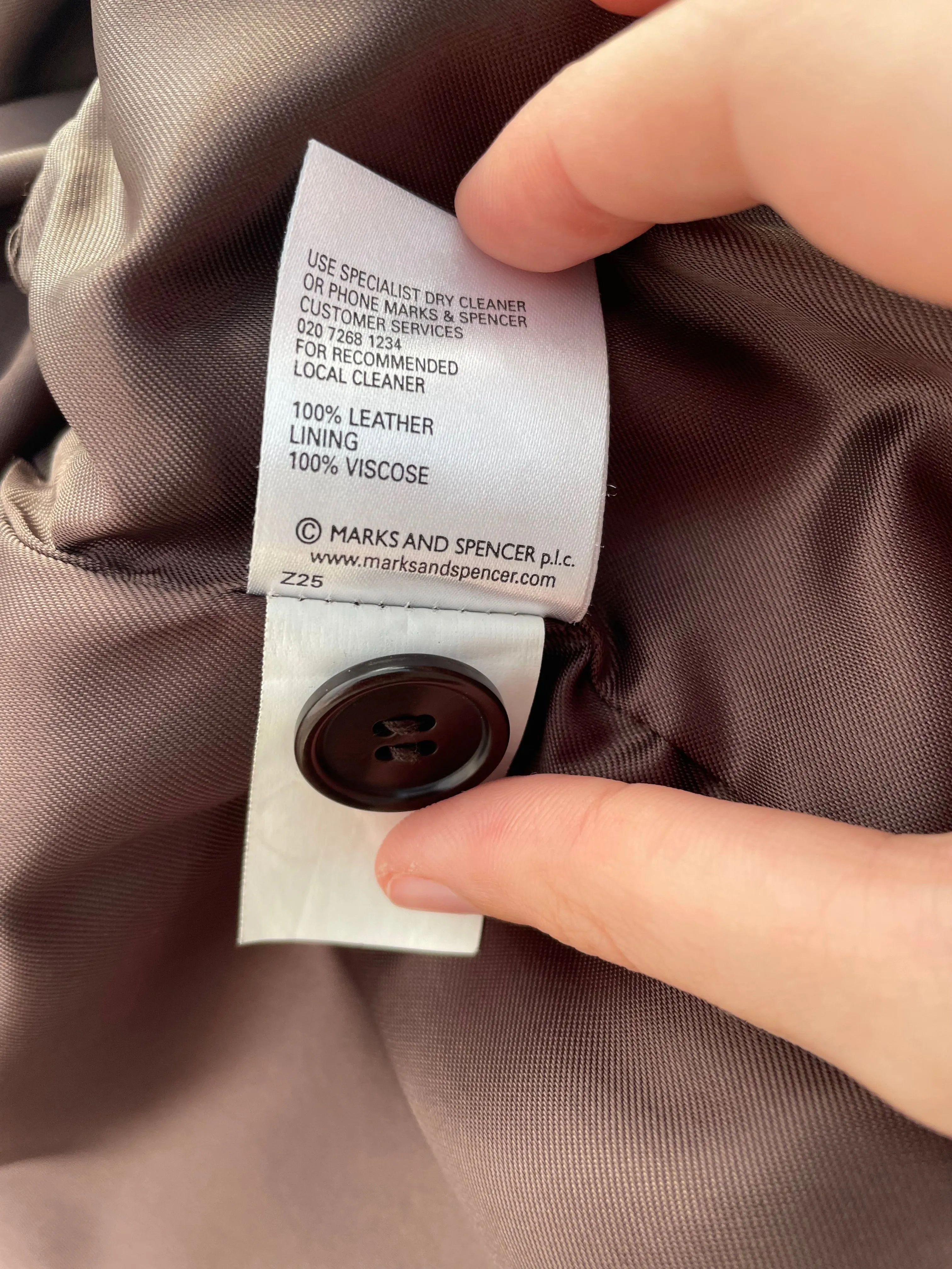 M&S Leather Coat Size 12