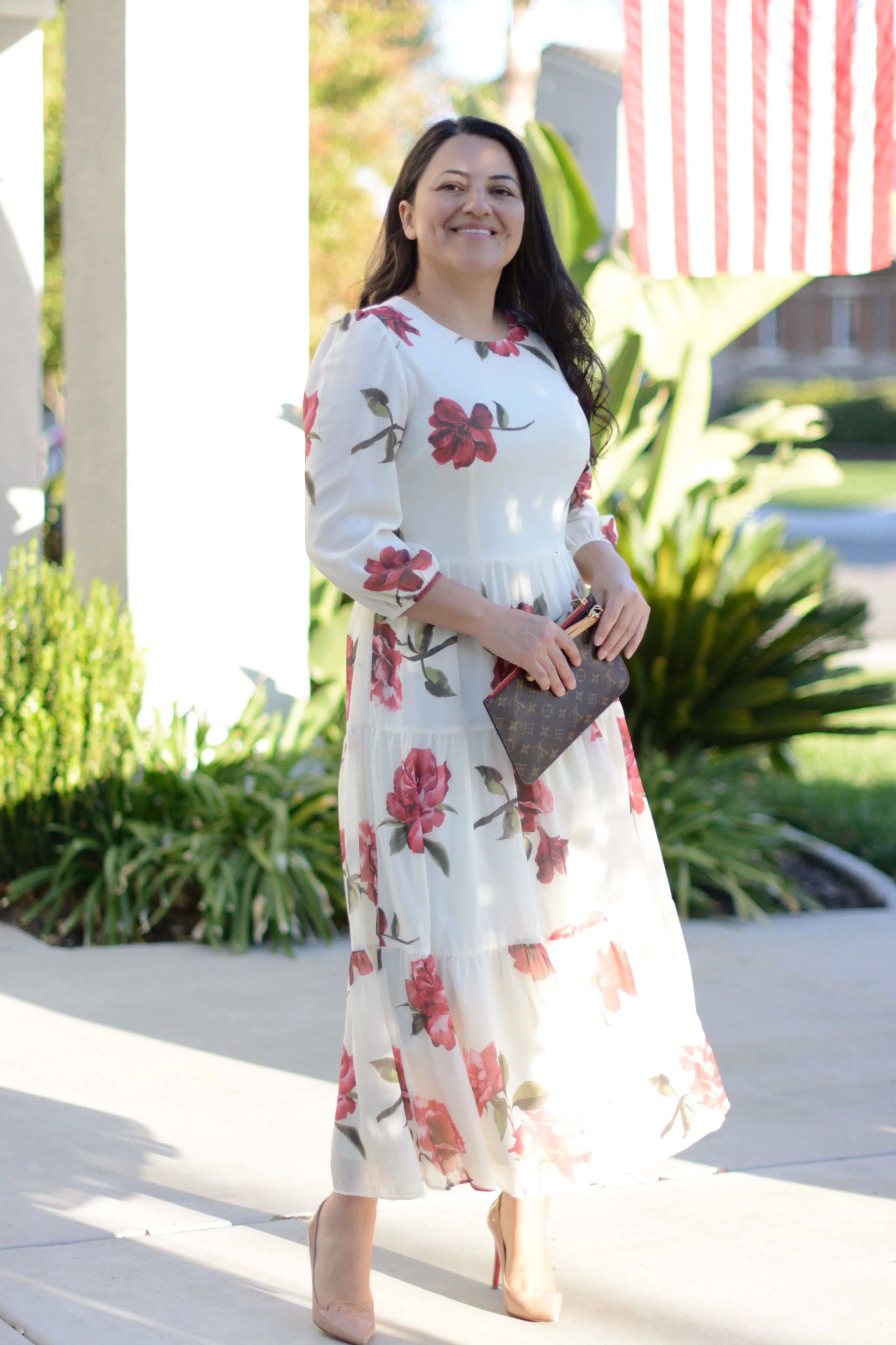 Marbella Ivory Rose Maxi Dress