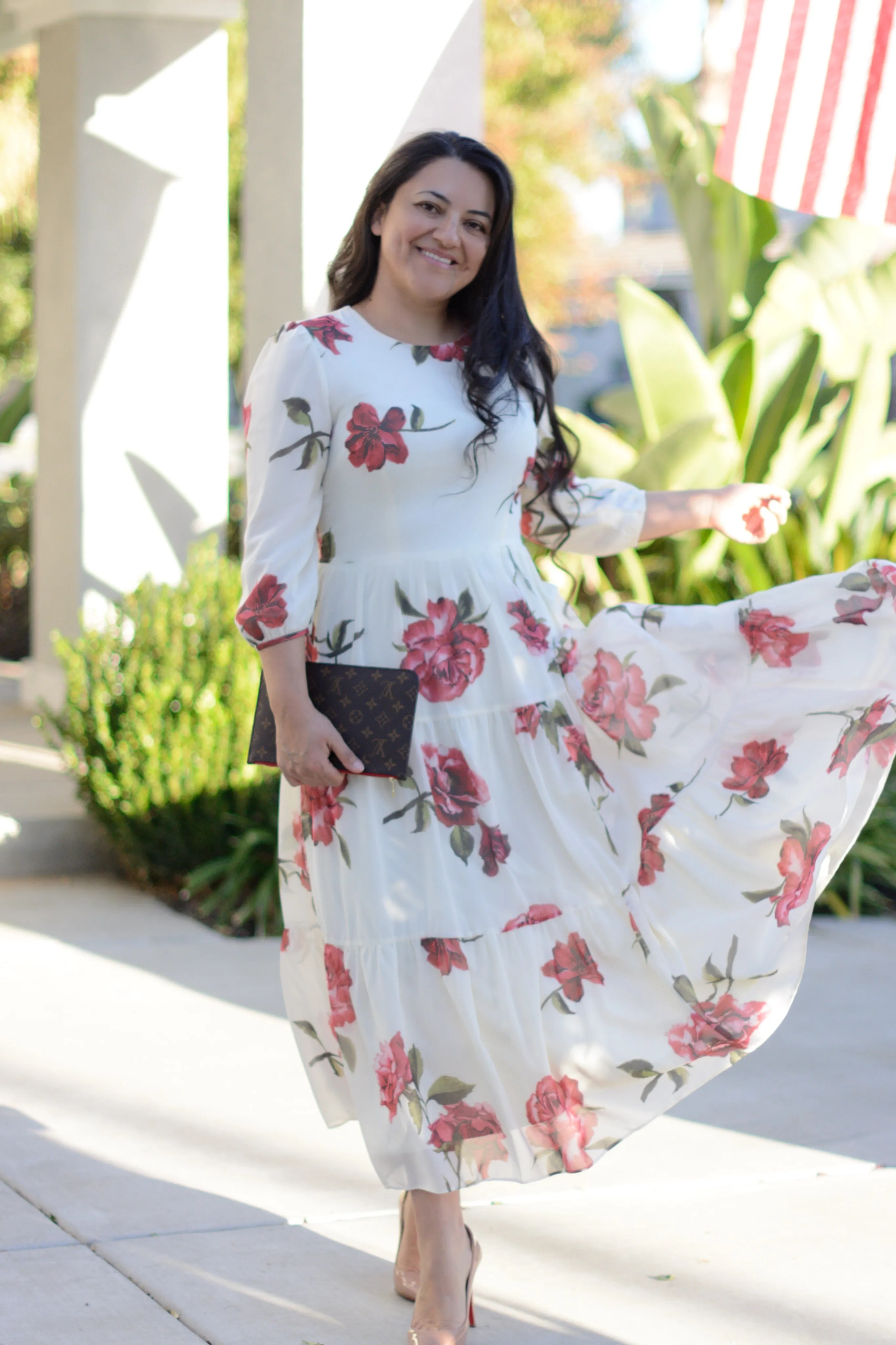 Marbella Ivory Rose Maxi Dress