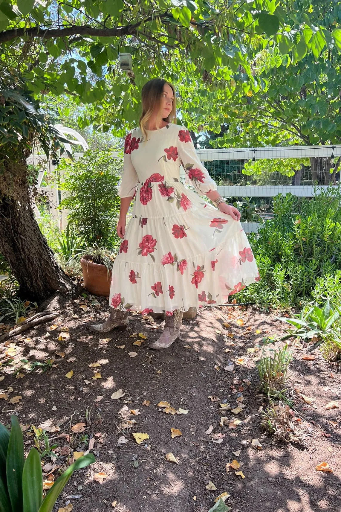 Marbella Ivory Rose Maxi Dress