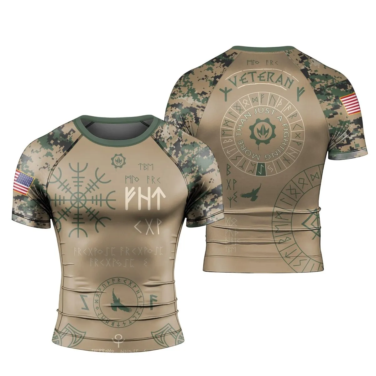 Marine Veteran Viking Men's Short Sleeve Rash Guard