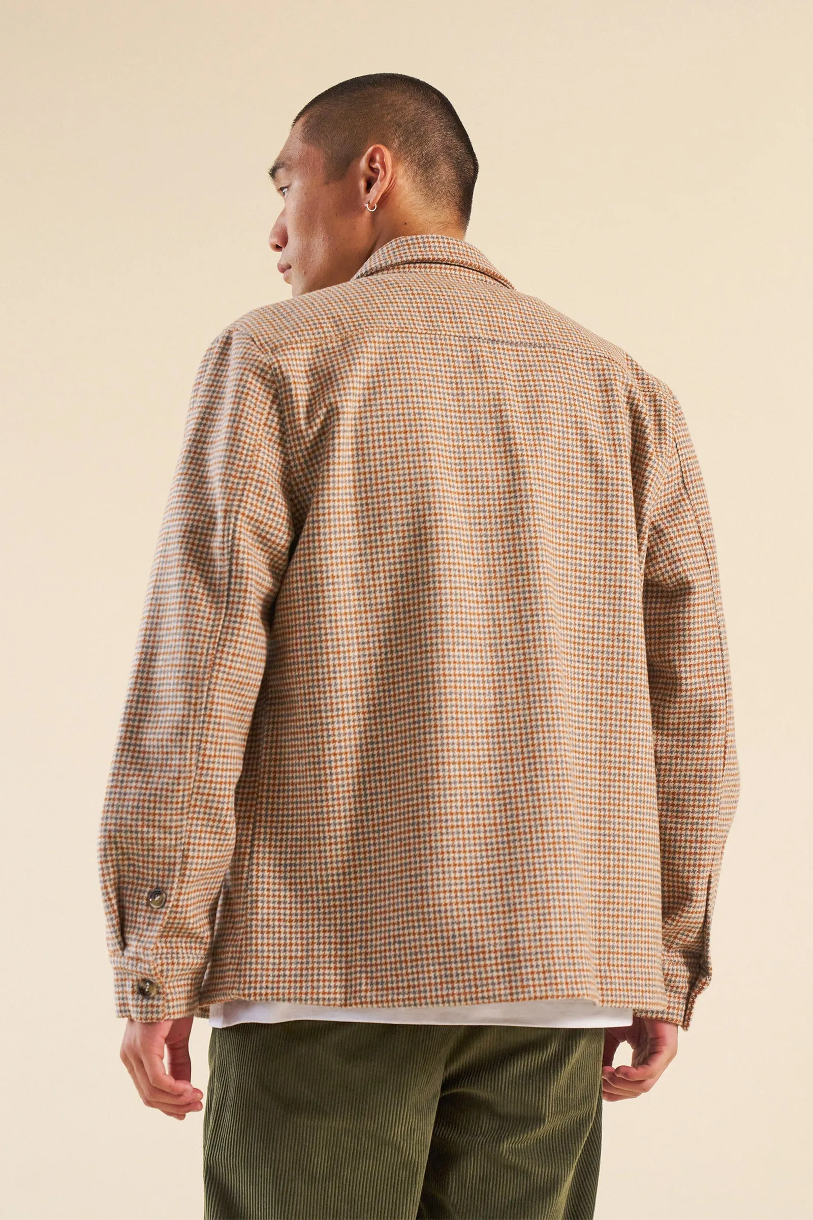 MAXIM DOGTOOTH WOOL COACH JACKET