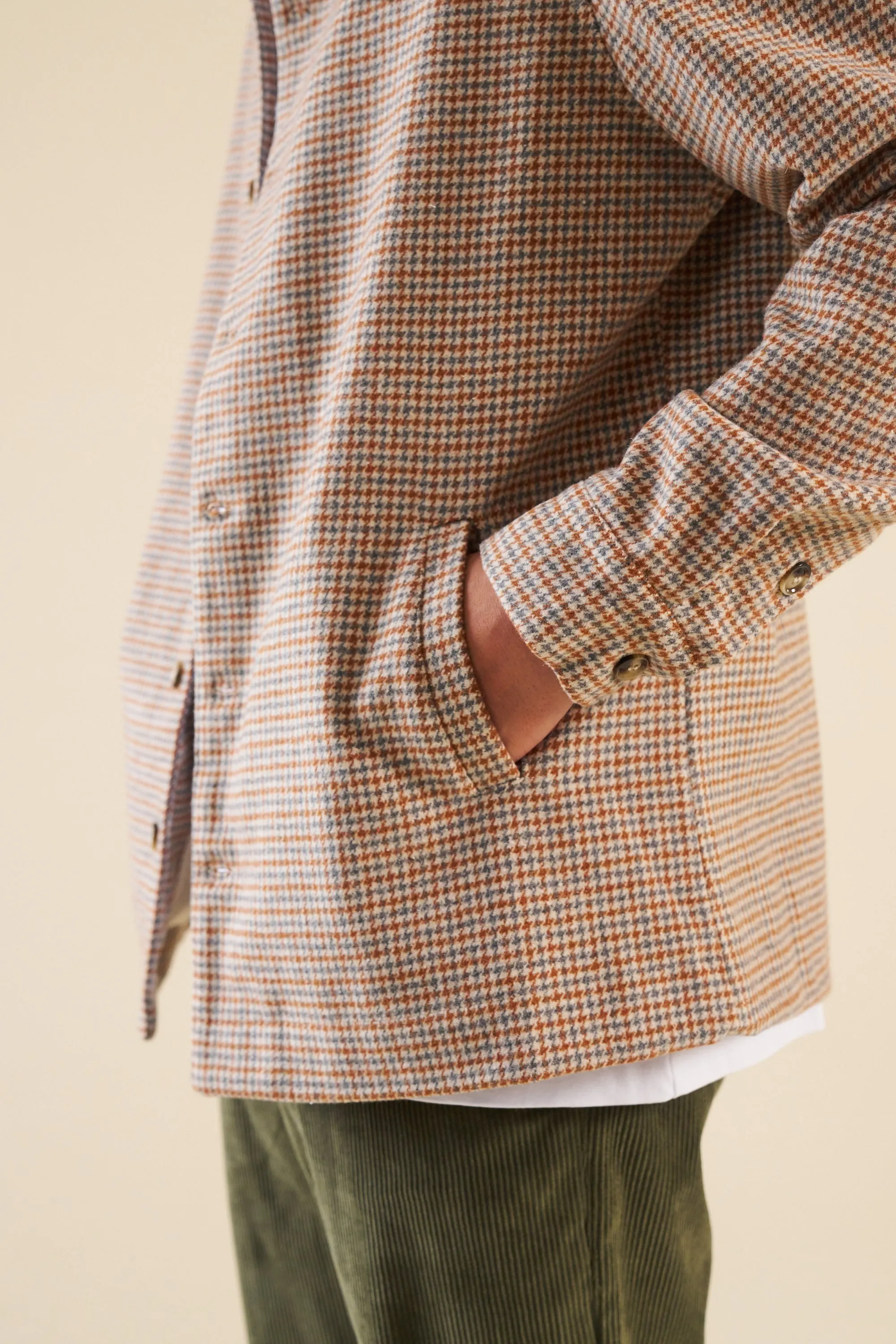 MAXIM DOGTOOTH WOOL COACH JACKET