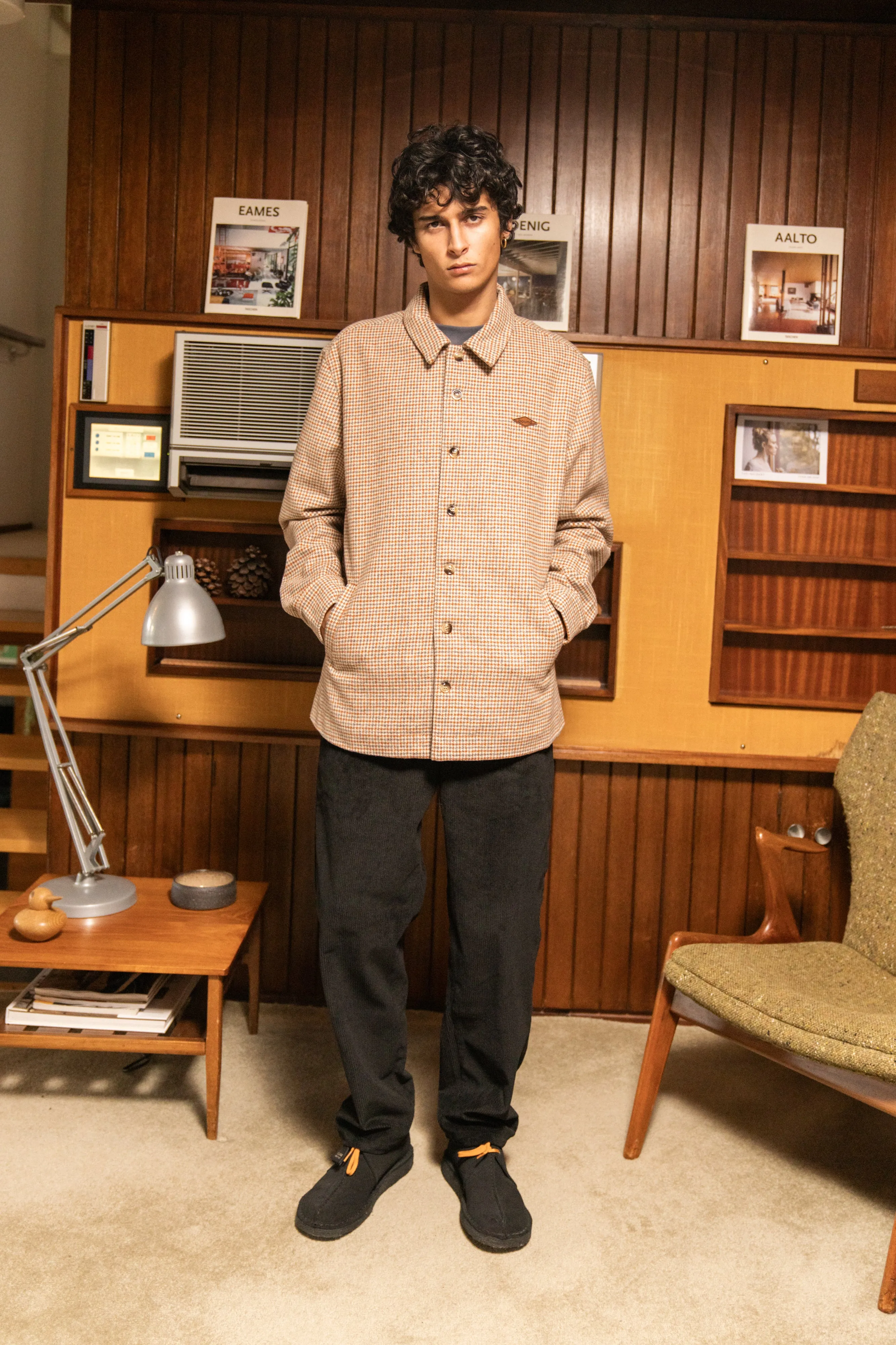 MAXIM DOGTOOTH WOOL COACH JACKET