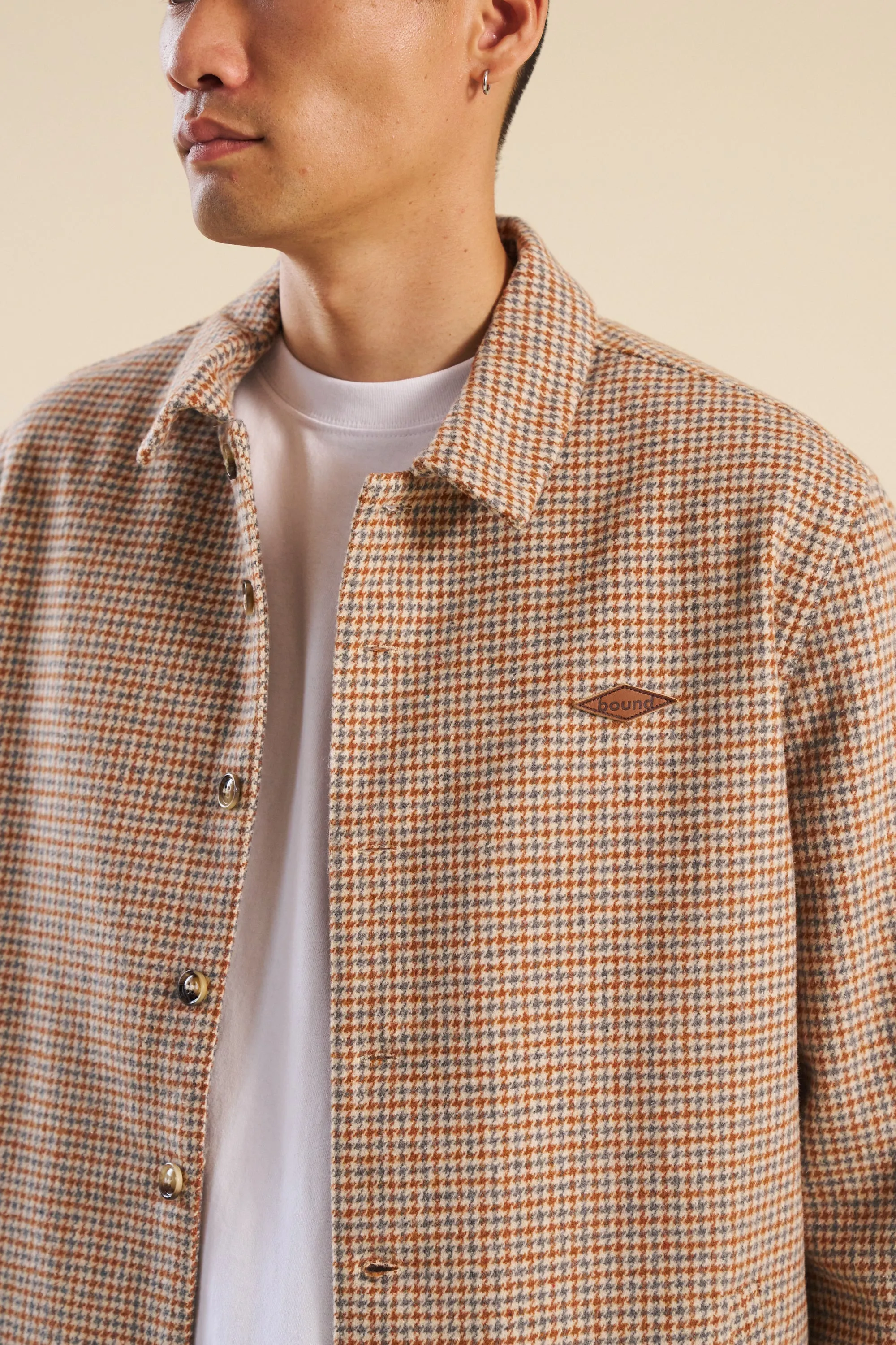 MAXIM DOGTOOTH WOOL COACH JACKET