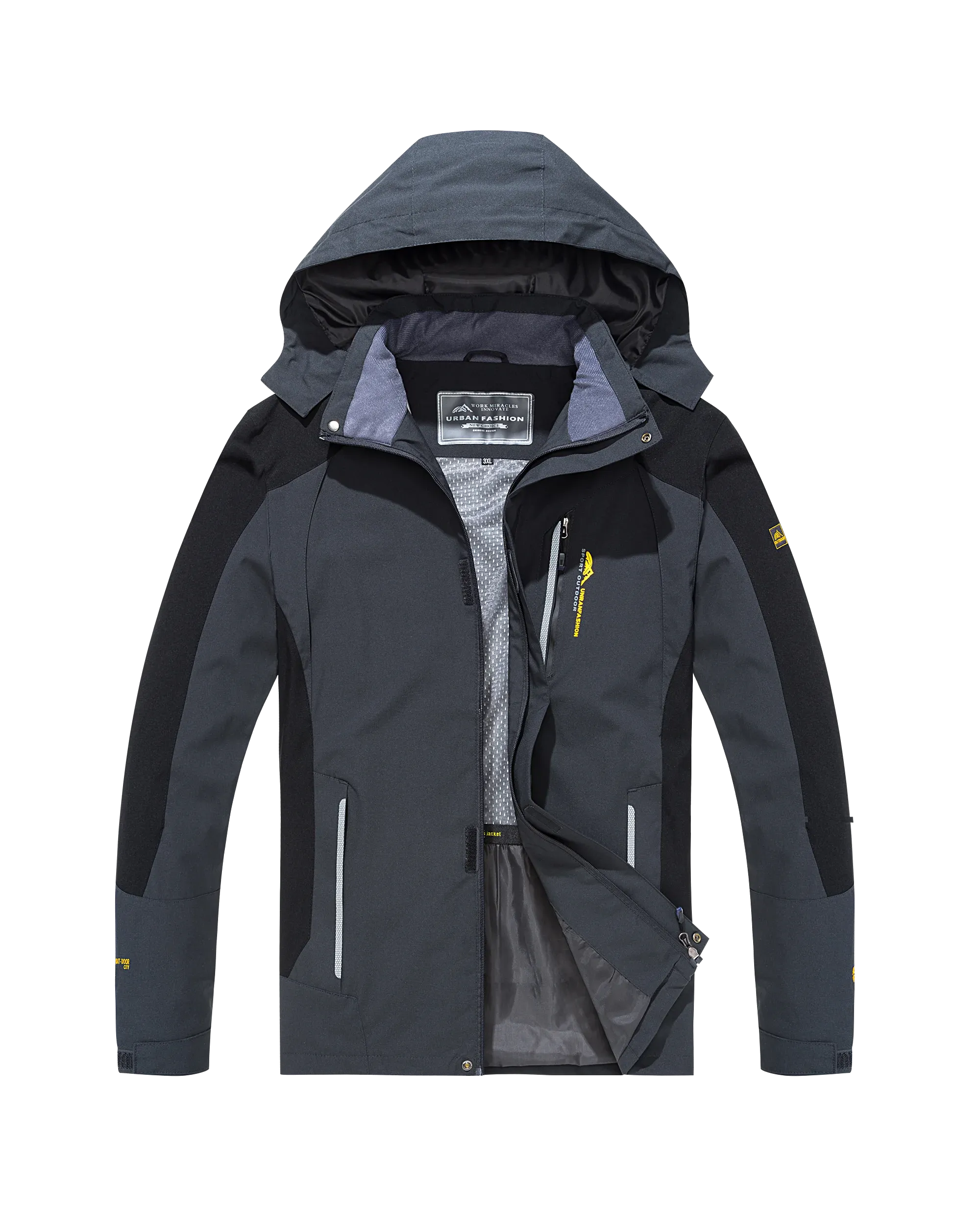 Men's Waterproof Hiking Jacket Large Size Windproof Windbreaker Camping Hunting Running Trekking Fishing Coat Men Outdoor