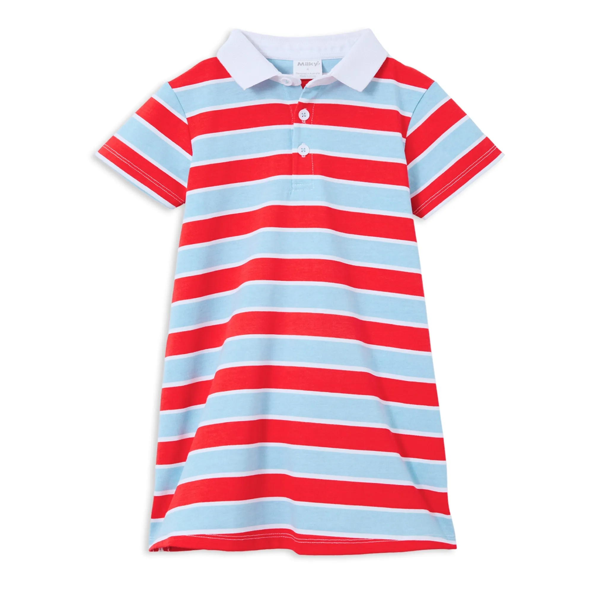 Milky Red Stripe Rugby Dress