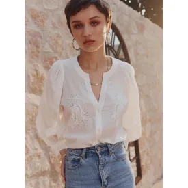 Moroccan Lace Blouse | Chalk