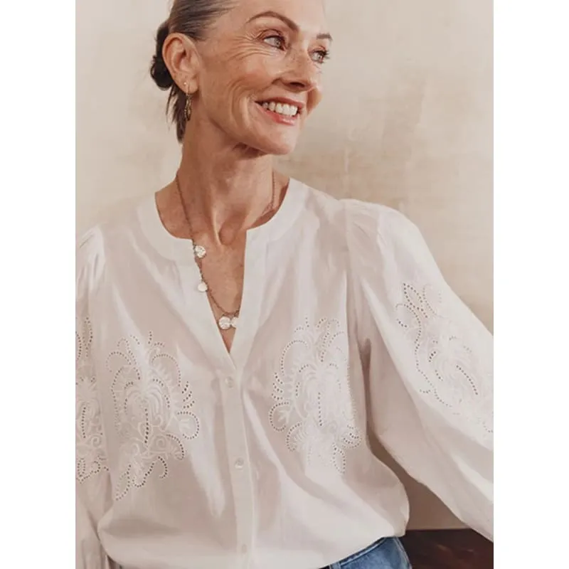 Moroccan Lace Blouse | Chalk