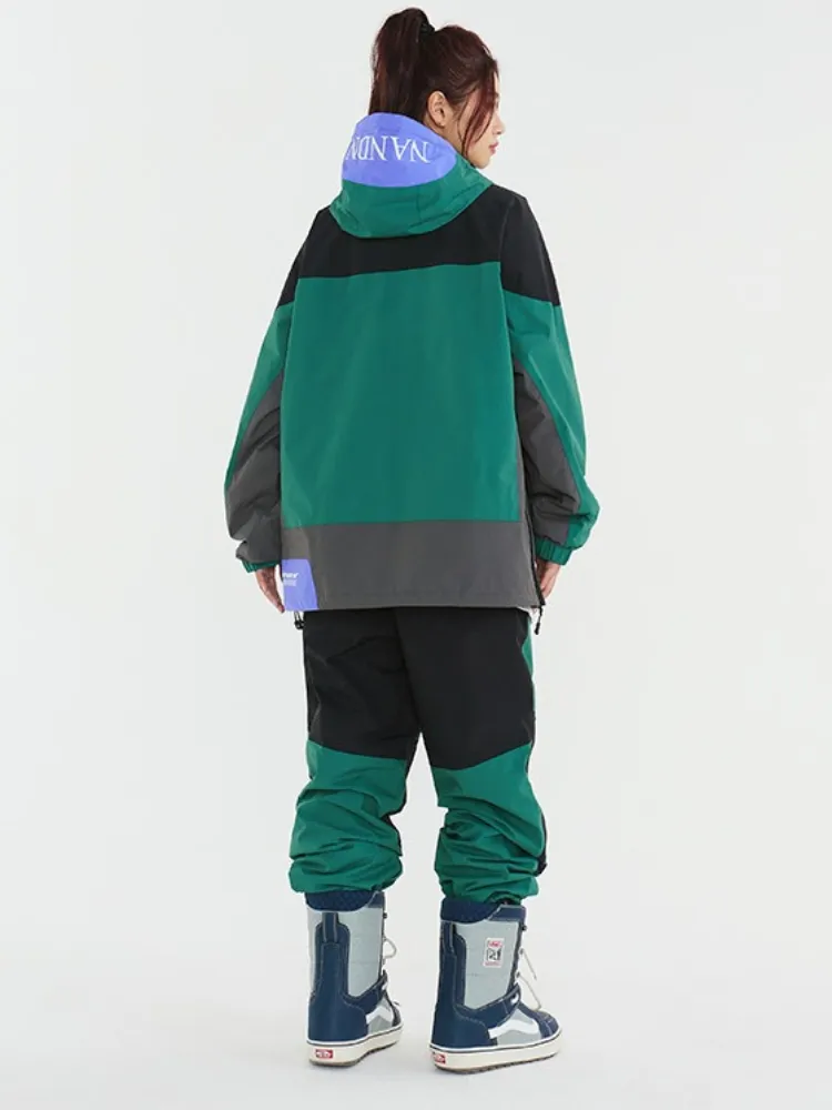 NANDN Colorblock Narrow Mouth Ski Snow Pants - Unisex