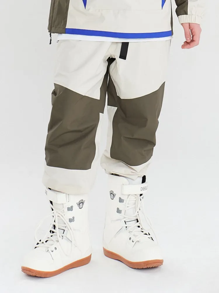 NANDN Colorblock Narrow Mouth Ski Snow Pants - Unisex
