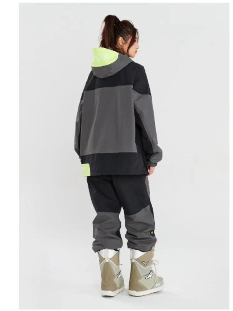 NANDN Colorblock Narrow Mouth Ski Snow Pants - Unisex