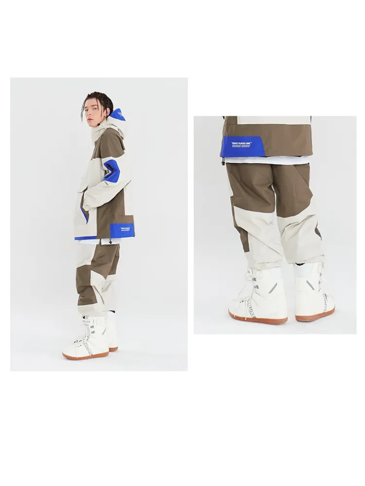 NANDN Colorblock Narrow Mouth Ski Snow Pants - Unisex