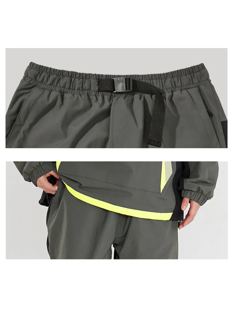 NANDN Colorblock Narrow Mouth Ski Snow Pants - Unisex