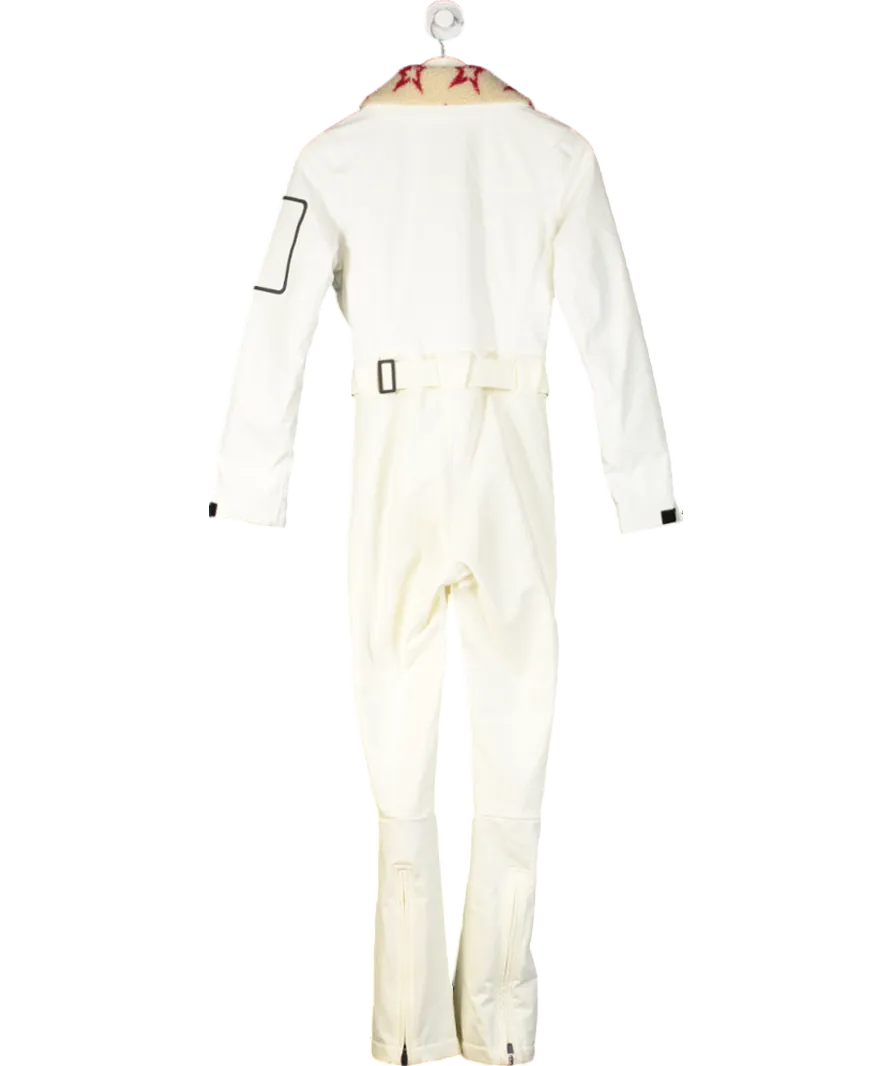 Perfect Moment Cream Borg Collar Ski Suit UK XS