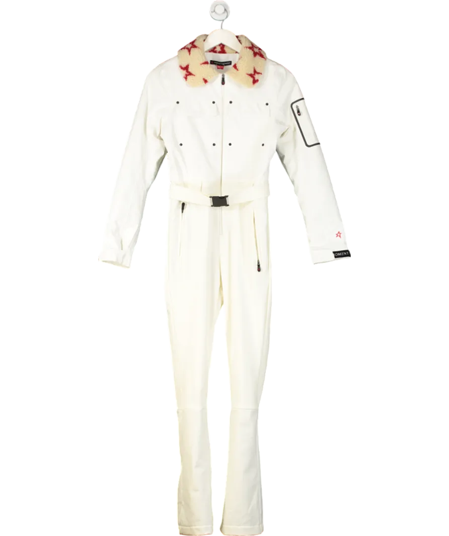 Perfect Moment Cream Borg Collar Ski Suit UK XS