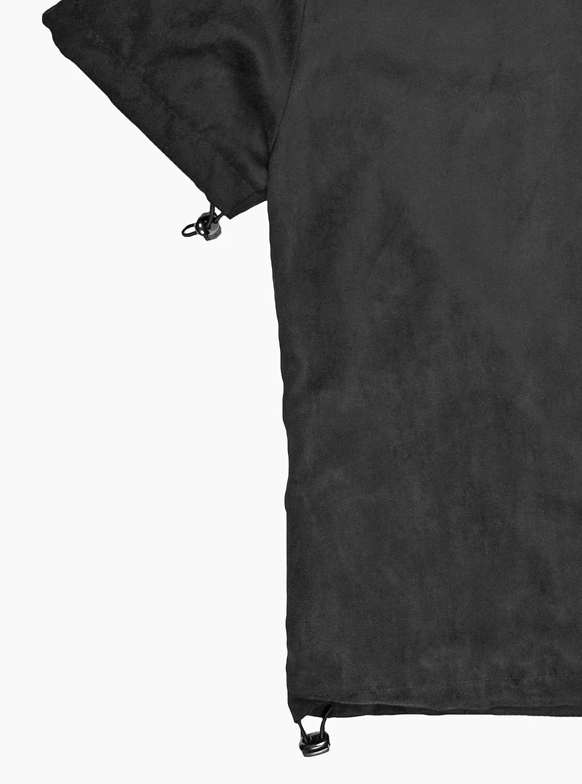 Poly-Suede Short-Sleeve Jacket in Black