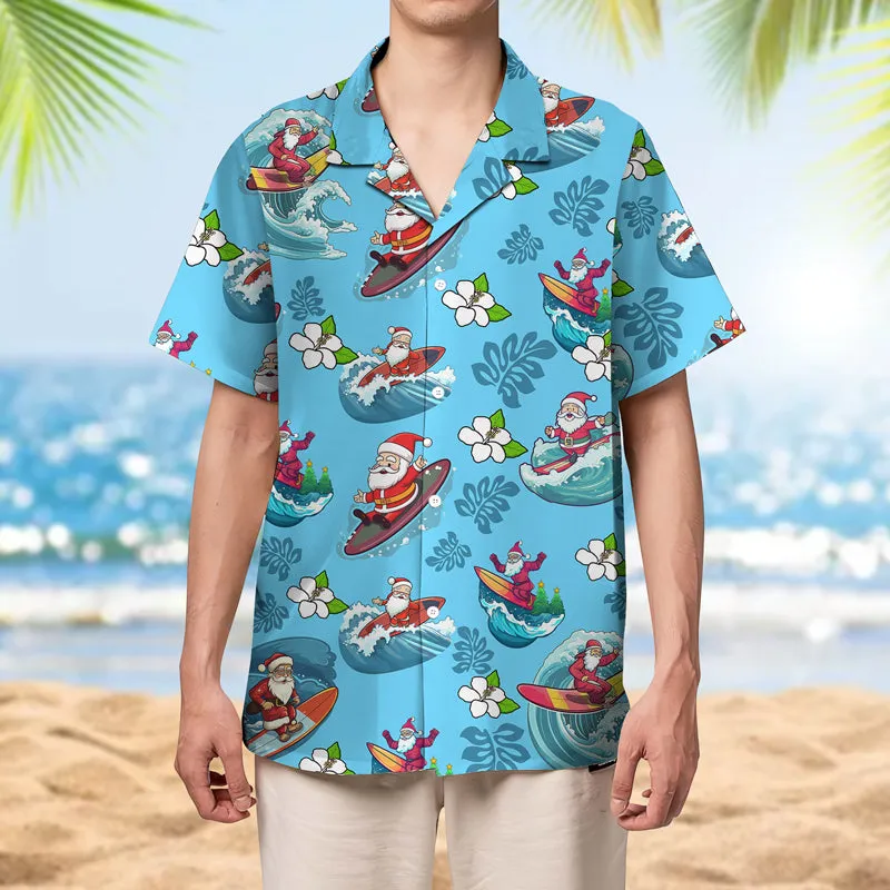 Santa Claus Surfing Hawaiian Shirt