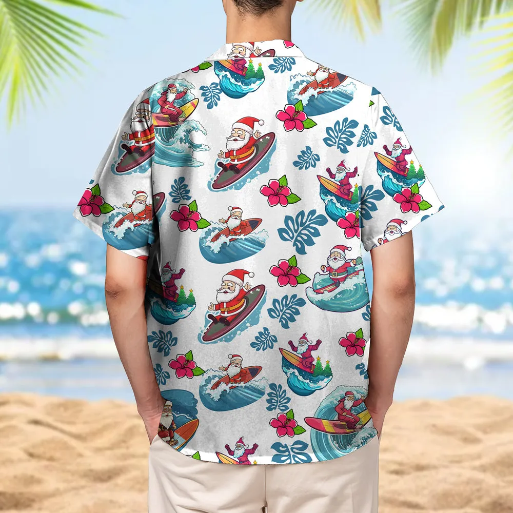 Santa Claus Surfing Hawaiian Shirt