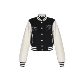 SHORT VARSITY JACKET - BLUE