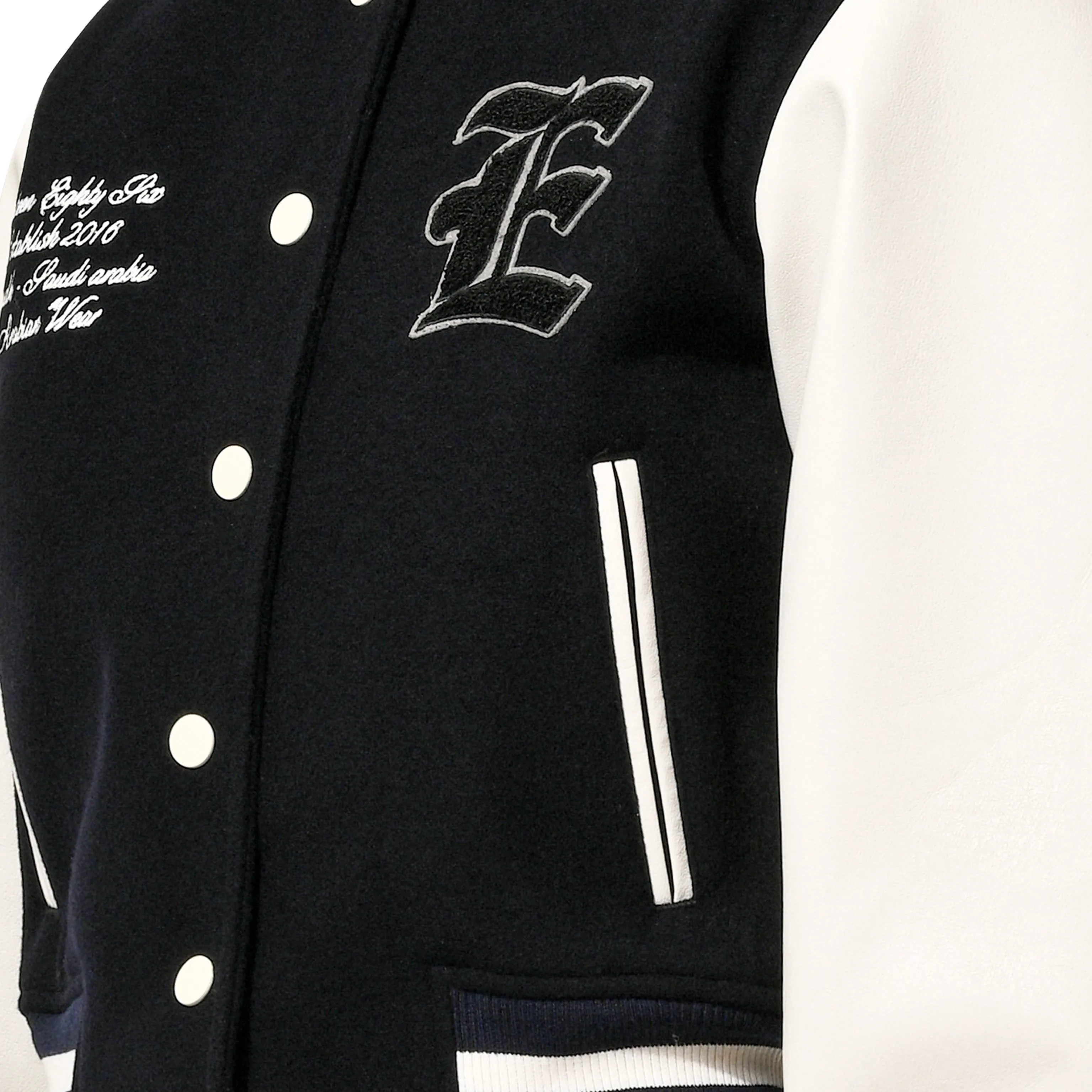 SHORT VARSITY JACKET - BLUE