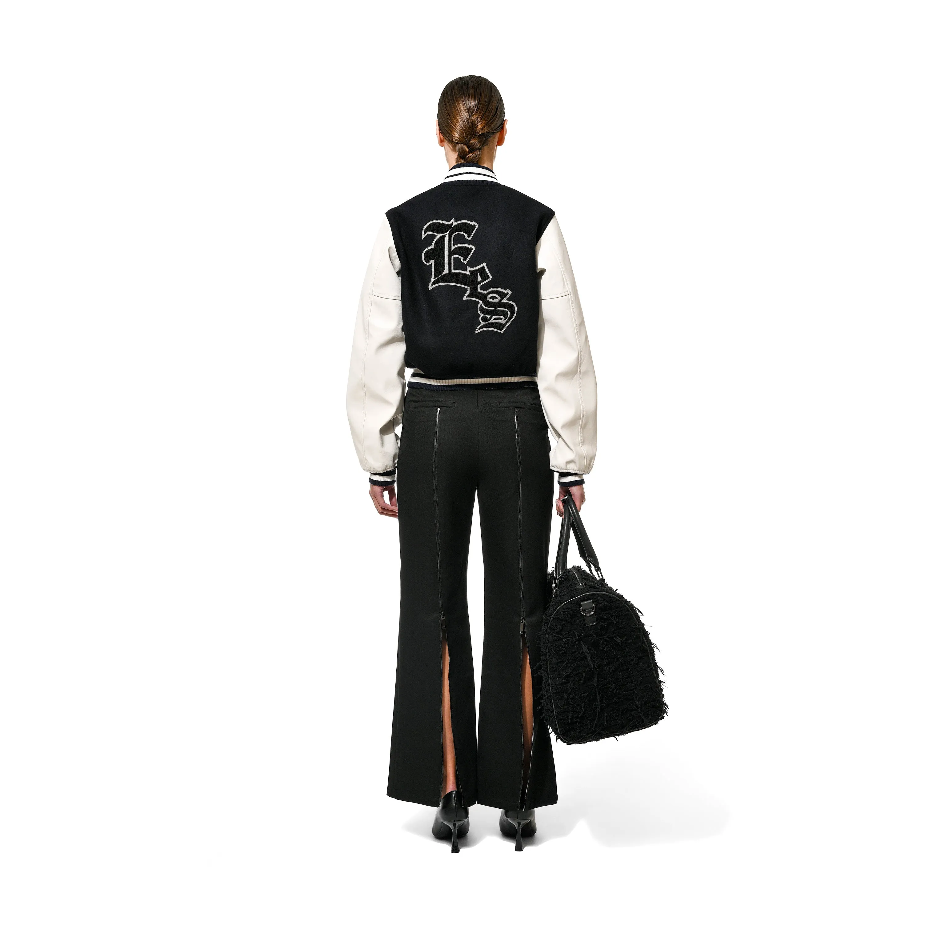 SHORT VARSITY JACKET - BLUE