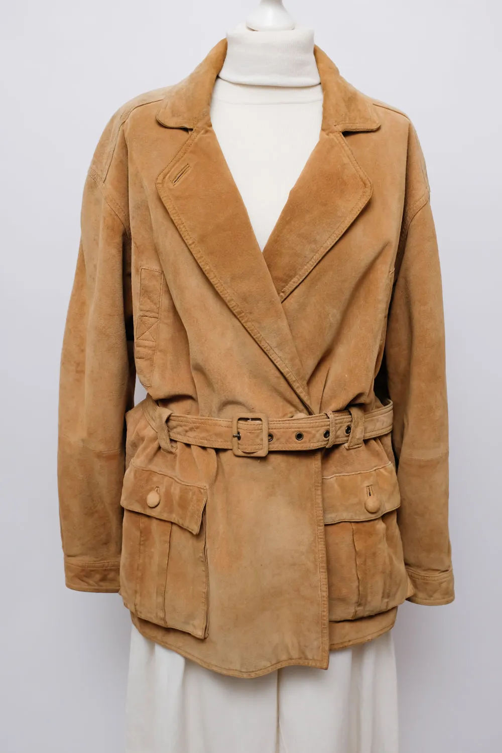 SUEDE VINTAGE LEATHER BLAZER JACKET