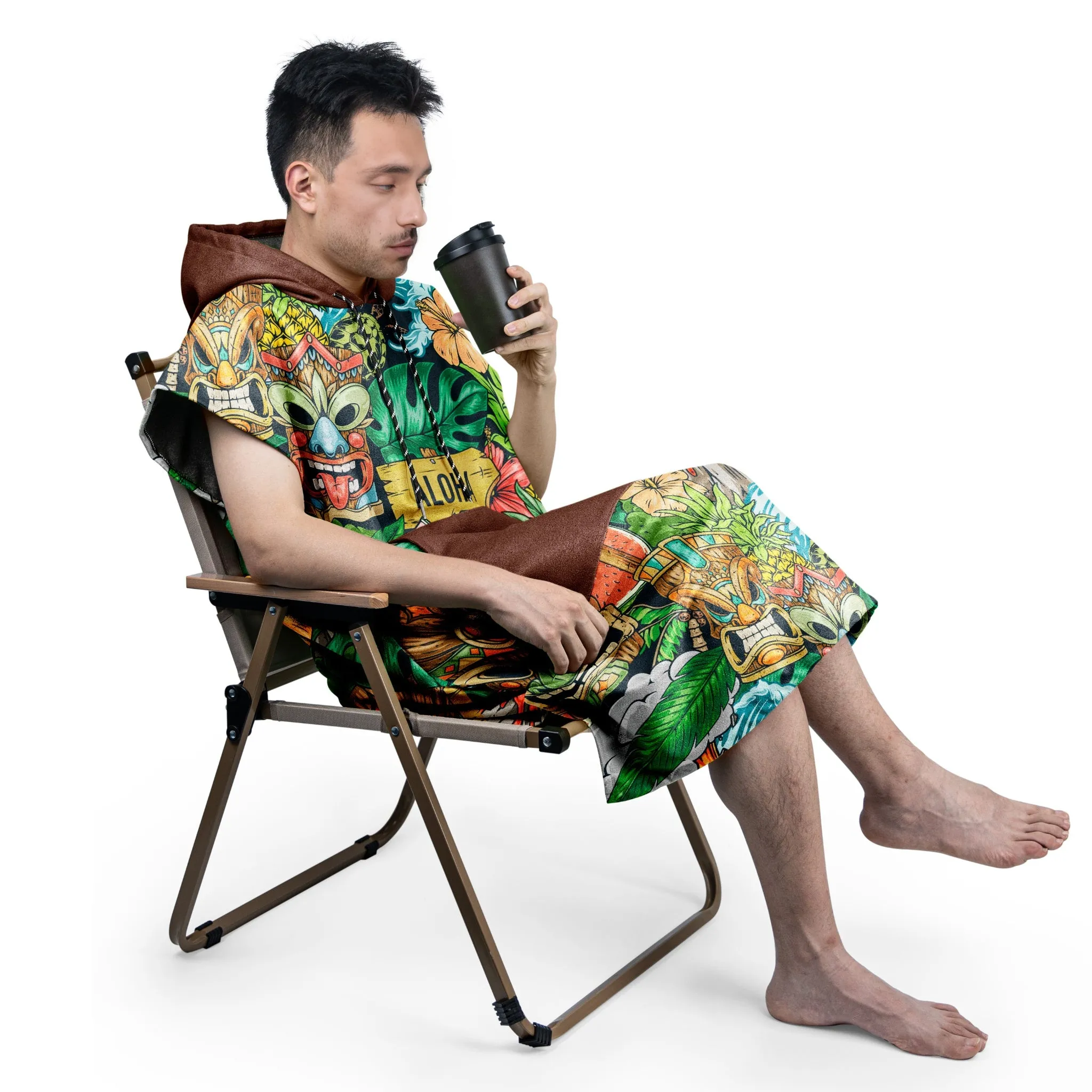 Surfing Poncho Beach Towel with Hood
