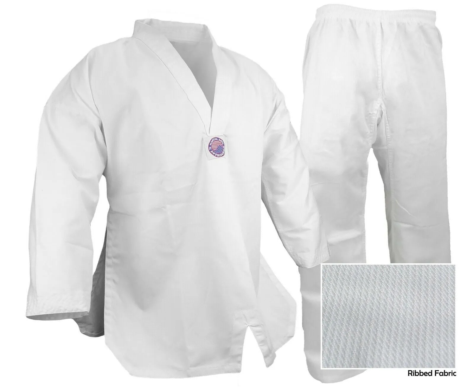 Taekwondo Uniform, Premium Ribbed, White