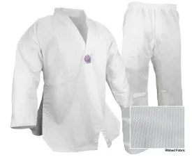Taekwondo Uniform, Premium Ribbed, White