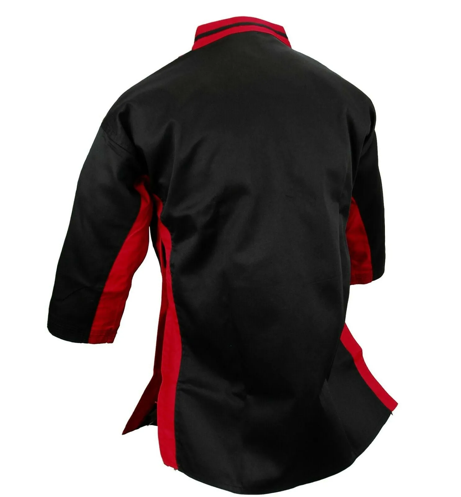 Team Set, V-Neck, Red/Black Combo, Black Pants, 2 Red Stripes