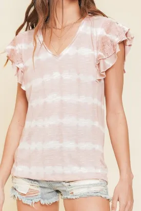 Tie Dye V Neck Top