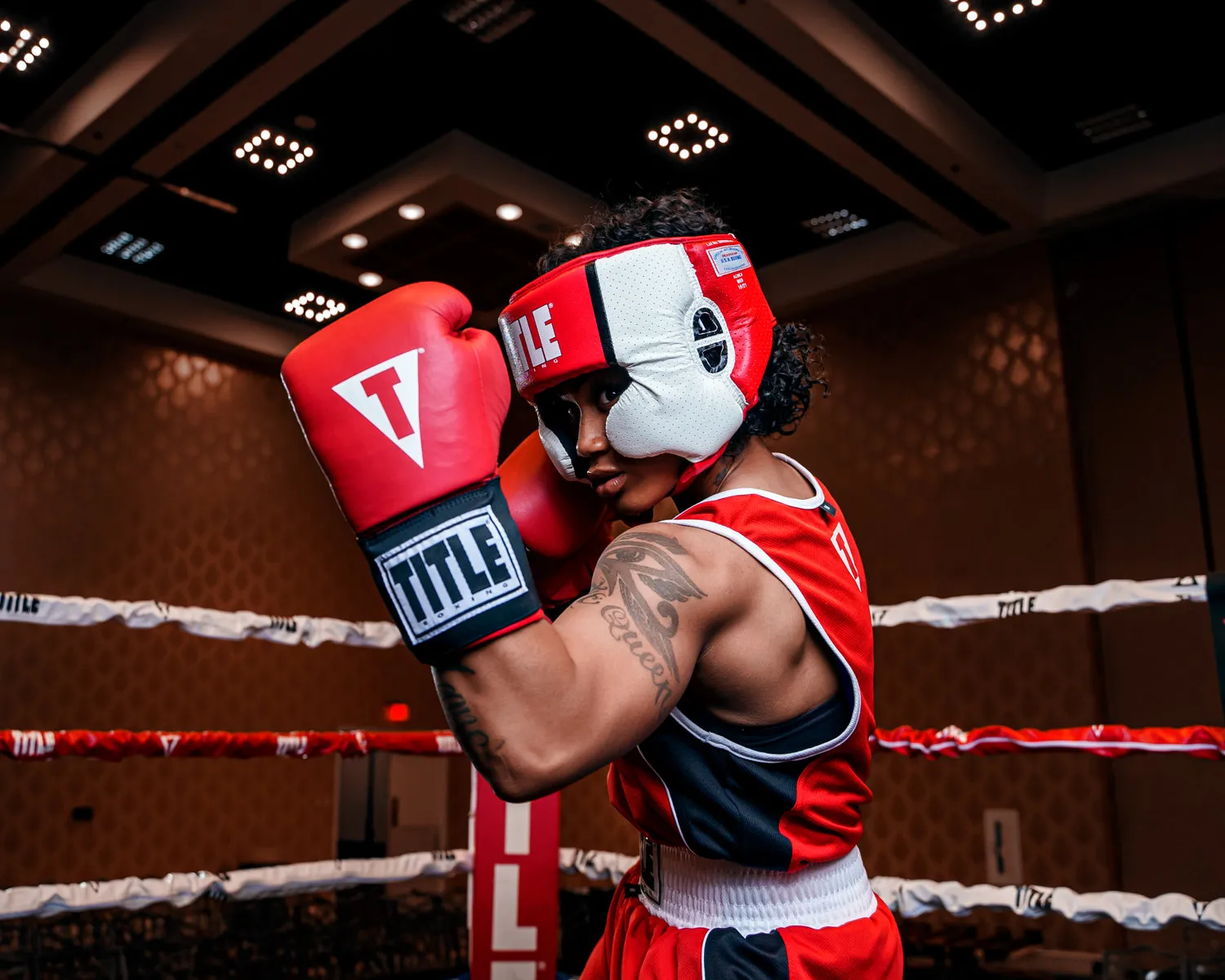 TITLE Boxing Aerovent Elite USA Boxing Competition Headgear – With Cheeks
