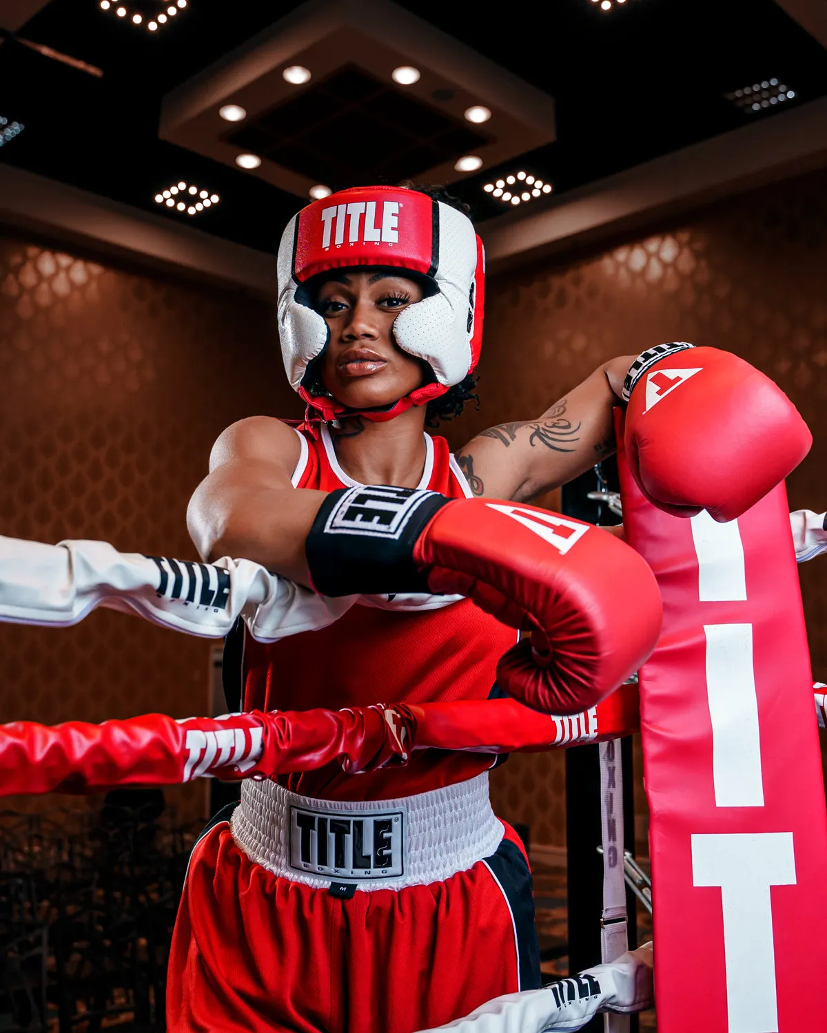 TITLE Boxing Aerovent Elite USA Boxing Competition Headgear – With Cheeks